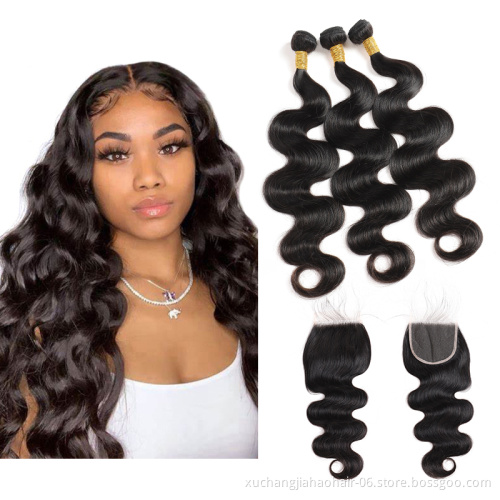 Fast Delivery 10A Brazilian Hair Body Wave Human Hair Bundles With Closure Lace Remy Human Hair Extension